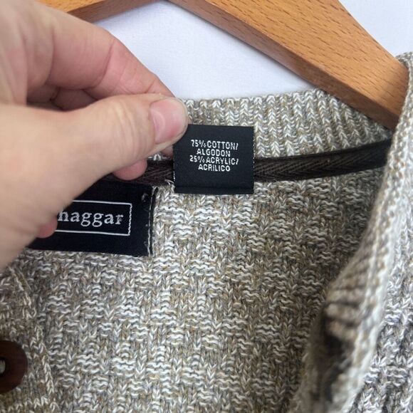 Haggar Fisherman Knit Button Neckline Pullover Sweater Size Medium - Picture 7 of 8